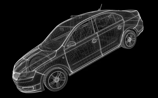 Taxi de coche, modelo 3D — Foto de Stock