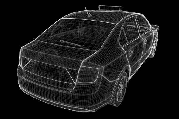 Bil taxi, 3d-modell — Stockfoto