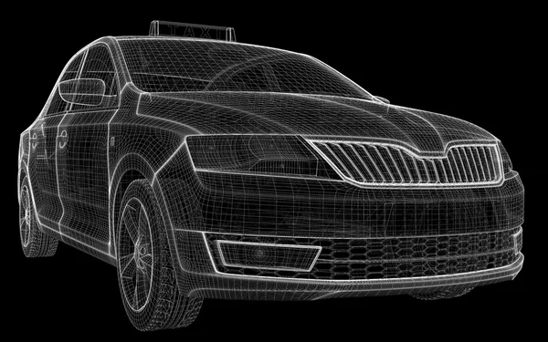 Bil taxi, 3d-modell — Stockfoto