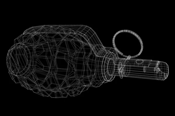 Одиночная граната с копировальным местом — стоковое фото