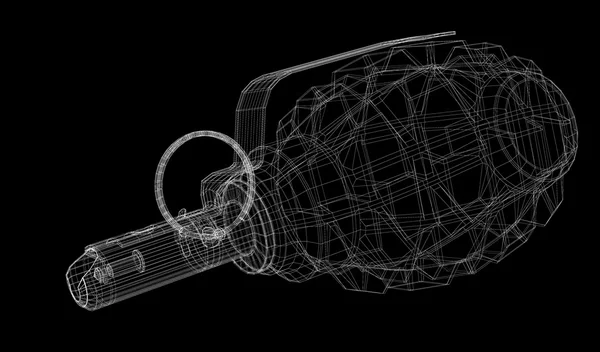 Одиночная граната с копировальным местом — стоковое фото
