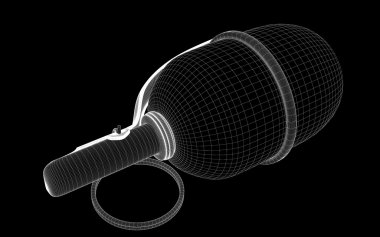 Kopya alanı ile tek el bombası