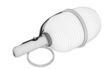 Kopya alanı ile tek el bombası