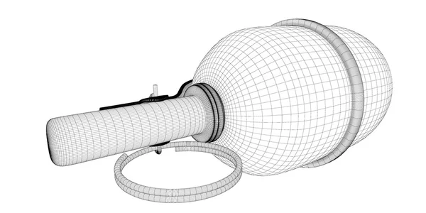 Одиночная граната с копировальным местом — стоковое фото
