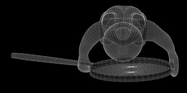 Büyüteçle bakan bir adam