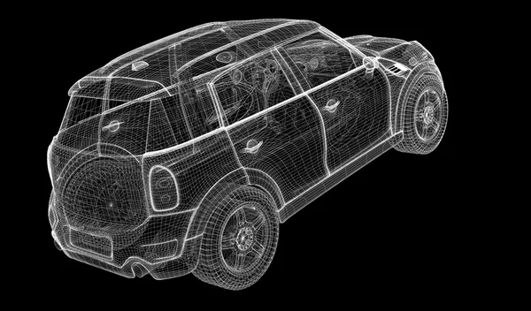 汽车 3d 模型 — 图库照片