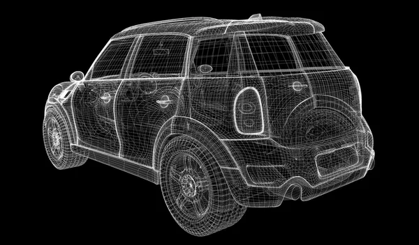 汽车 3d 模型 — 图库照片