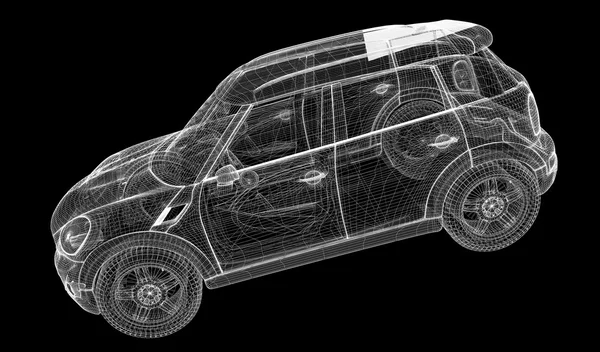 汽车 3d 模型 — 图库照片