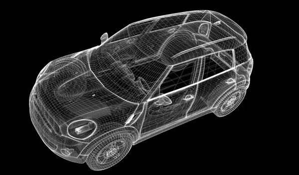 汽车 3d 模型 — 图库照片