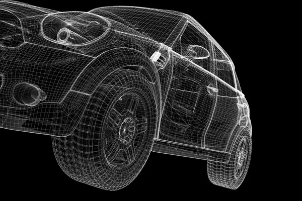 汽车 3d 模型 — 图库照片