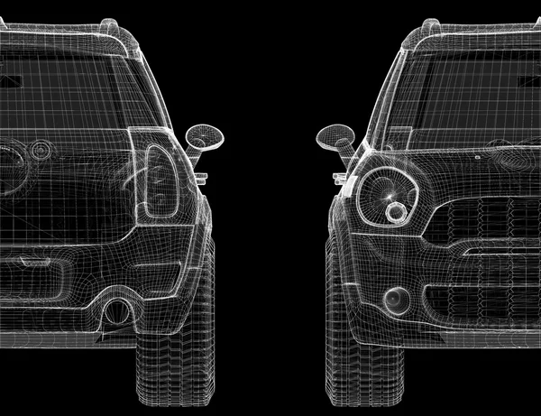 汽车 3d 模型 — 图库照片