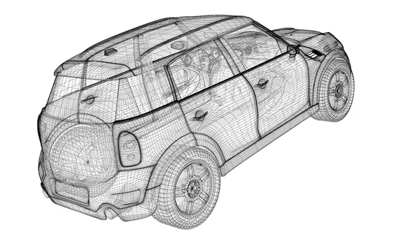 Car 3D Model — Stock Photo, Image