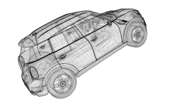 Coche modelo 3D — Foto de Stock