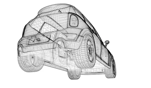 汽车 3d 模型 — 图库照片