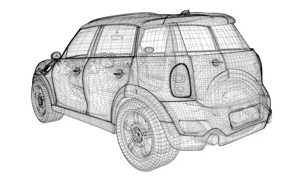 汽车 3d 模型 — 图库照片