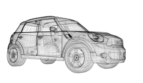 Модель автомобиля 3D — стоковое фото