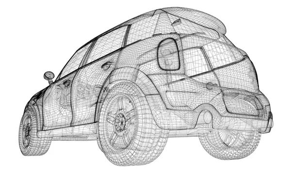 汽车 3d 模型 — 图库照片