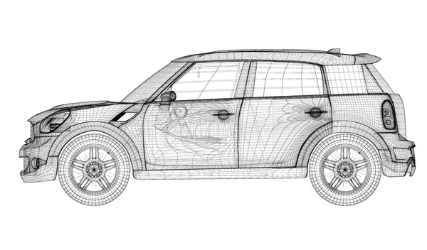 Araba 3d modeli — Stok fotoğraf