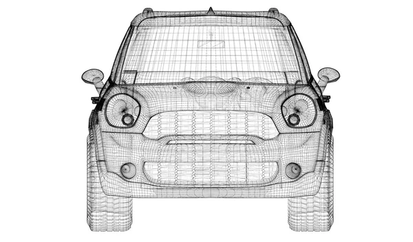 Araba 3d modeli — Stok fotoğraf