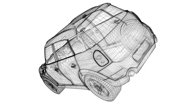 Araba 3d modeli — Stok fotoğraf