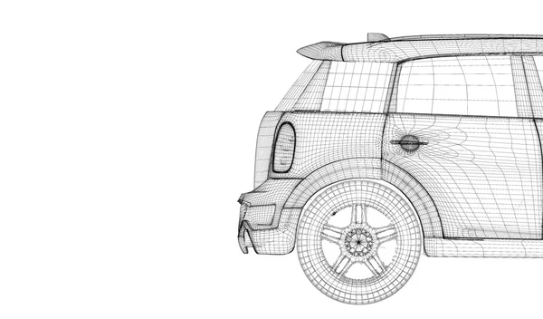 汽车 3d 模型 — 图库照片