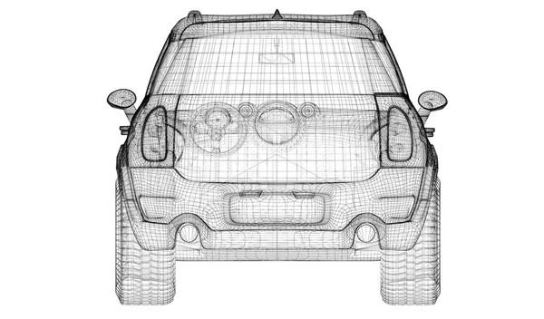 Auto 3D-Modell — Stockfoto