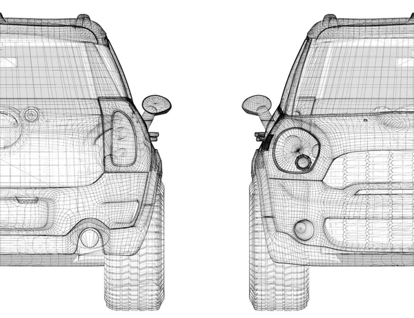 汽车 3d 模型 — 图库照片