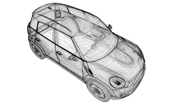 Auto 3D-Modell — Stockfoto