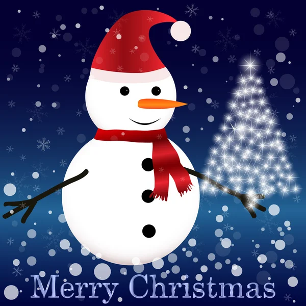 Snowman with scarf — Stock Vector