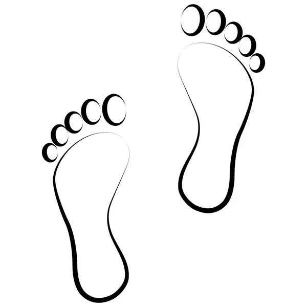 Fekete lábnyom — Stock Vector
