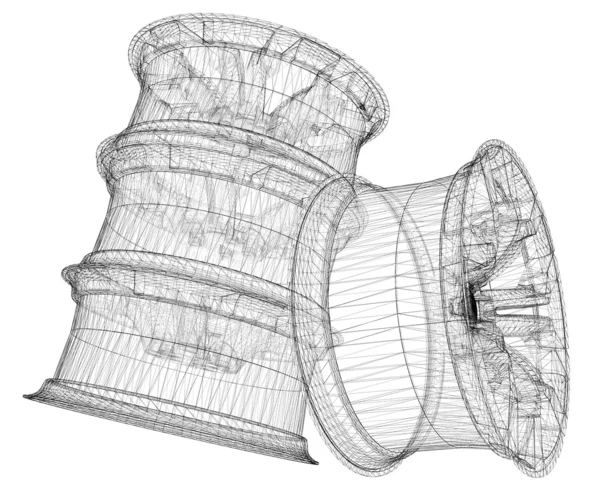 Ensemble de roues isolées — Photo