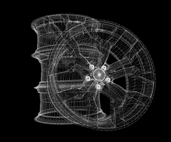 分離された車の車輪のセット — ストック写真