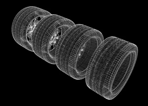 汽车轮毂一套 — 图库照片