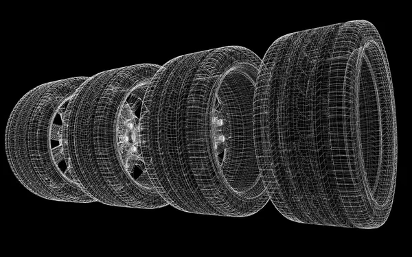 자동차 바퀴 세트 — 스톡 사진