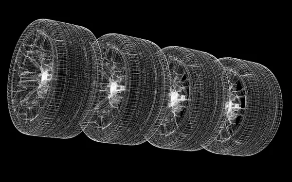 汽车轮毂一套 — 图库照片