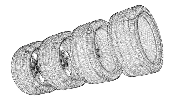 車の車輪のセット — ストック写真