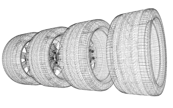 Készlet autó kerekek — Stock Fotó