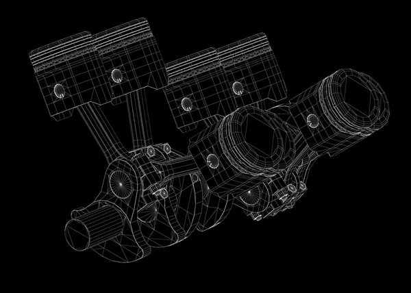 Pistoni, motore V8 — Foto Stock