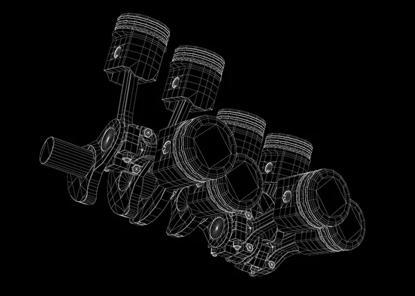 Pistons, V8 engine — Stock Photo, Image