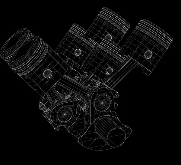 Kolben, V8-Motor — Stockfoto