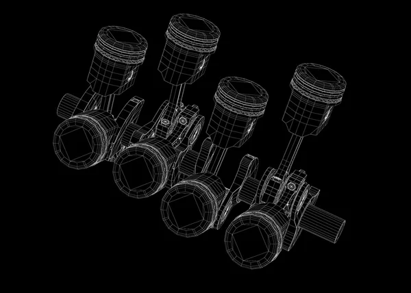 Pistonlar, V8 motor — Stok fotoğraf