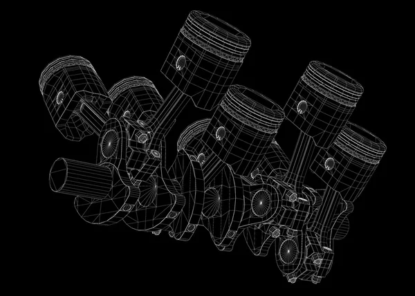 Pistons, V8 engine — Stock Photo, Image