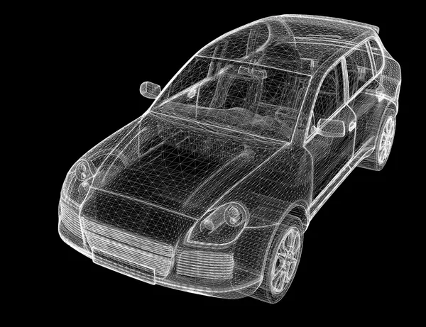 Araba 3d modeli — Stok fotoğraf