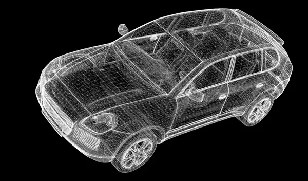 汽车 3d 模型 — 图库照片