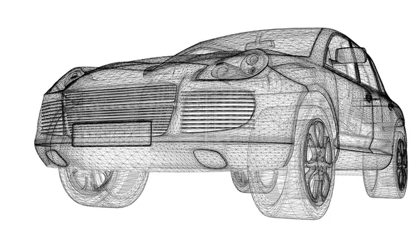 汽车 3d 模型 — 图库照片