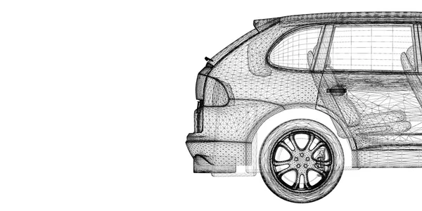 Modello 3D auto — Foto Stock