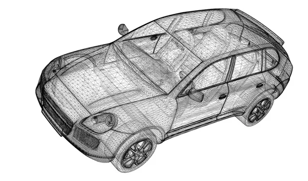 汽车 3d 模型 — 图库照片