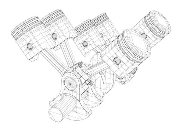 Pistons, V8 engine — Stock Photo, Image