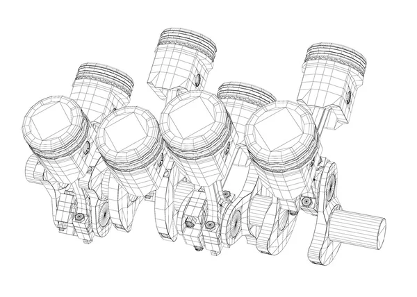 Pistões, motor V8 — Fotografia de Stock