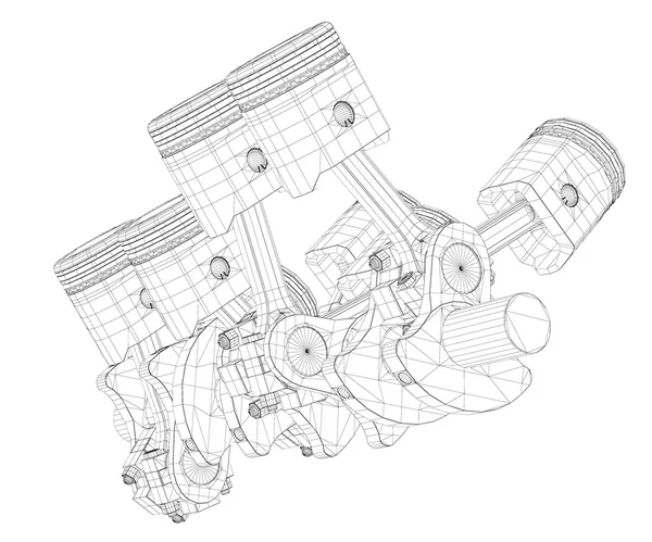 Kolben, V8-Motor — Stockfoto